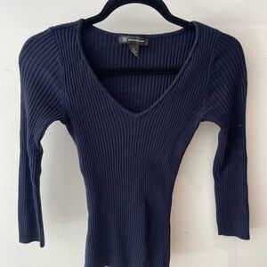 INC International Concepts Navy Ribbed shirt